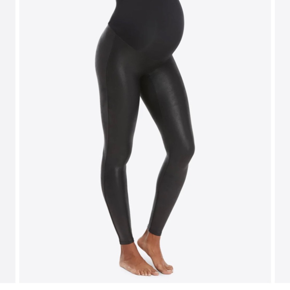 Spanx maternity faux leather leggings Medium